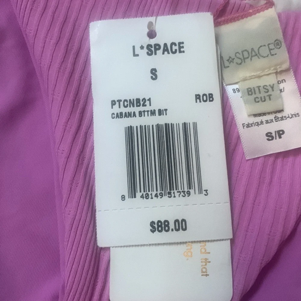 NWT L*Space Swimwear Cabana Bikini Bottom Bitsy Cut in Rosebud